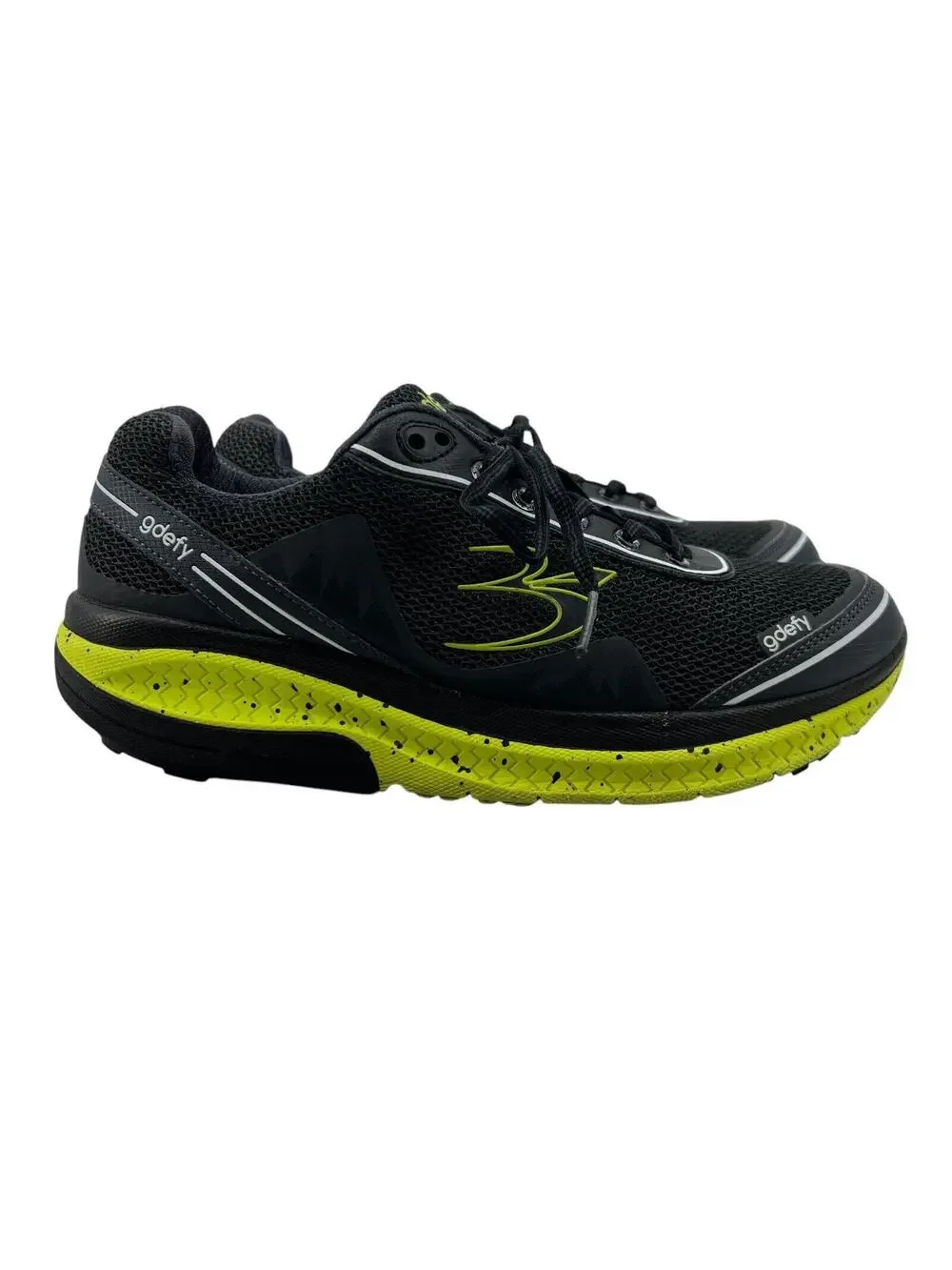 Gravity Defyer Shoes Womens 10.5 Black Lime Green Gdefy Athletic Workout Sneaker